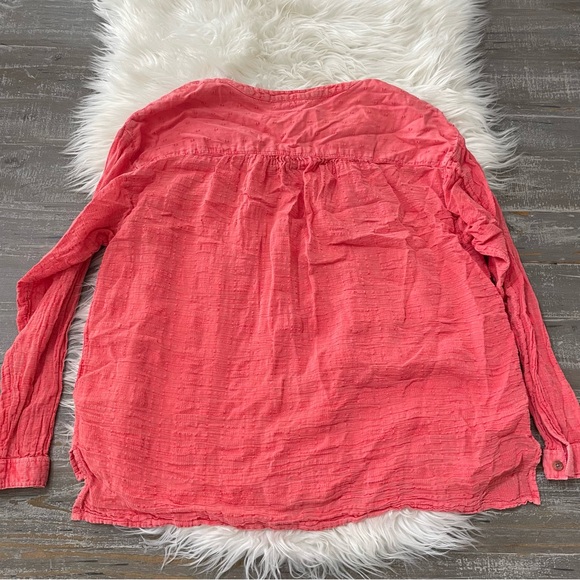 Anthropologie Pilcro Mila Draped Button Down Cotton Relaxed Fit Boho Top Size XS - Picture 5 of 5